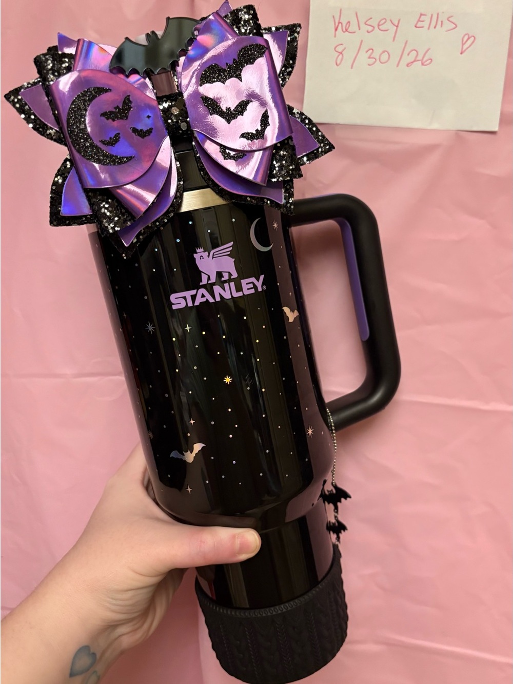 Stanley Halloween Black & Purple Bats 40oz Tumbler